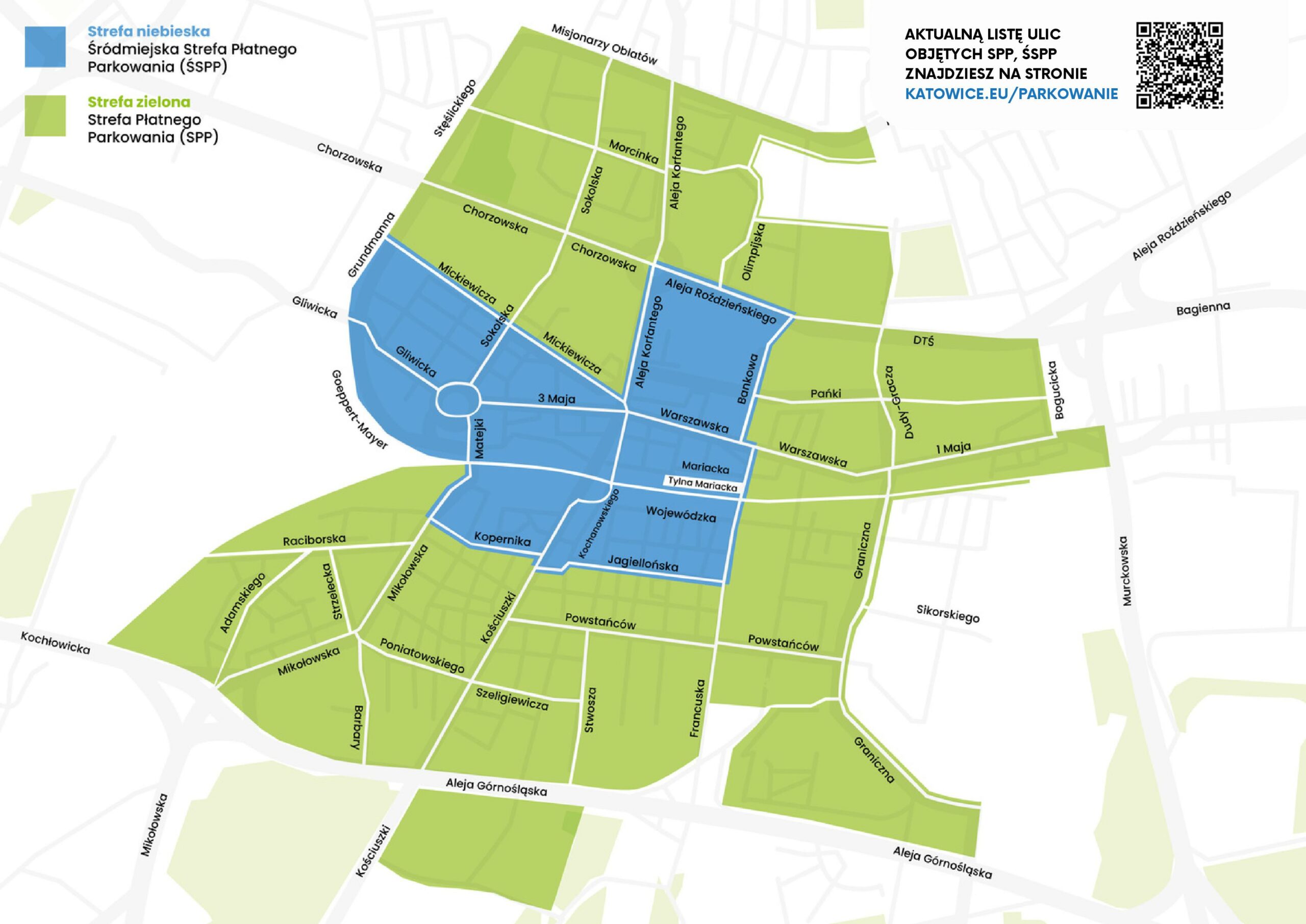 Rozszerzenie strefy płatnego parkowania w Katowicach mapa